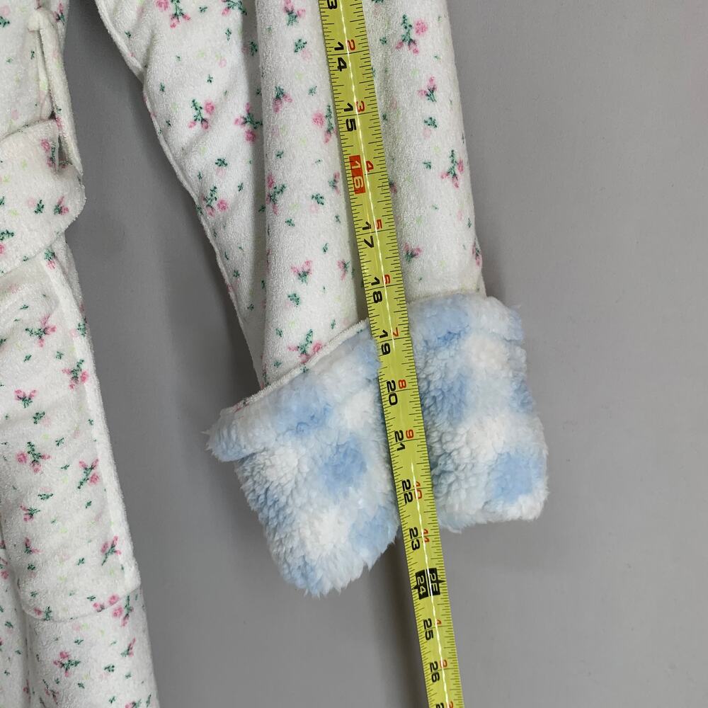 Guizo Cozy Cloud Reversible Robe Smal ? Medium Floral White Gingham NEW - Picture 15 of 16